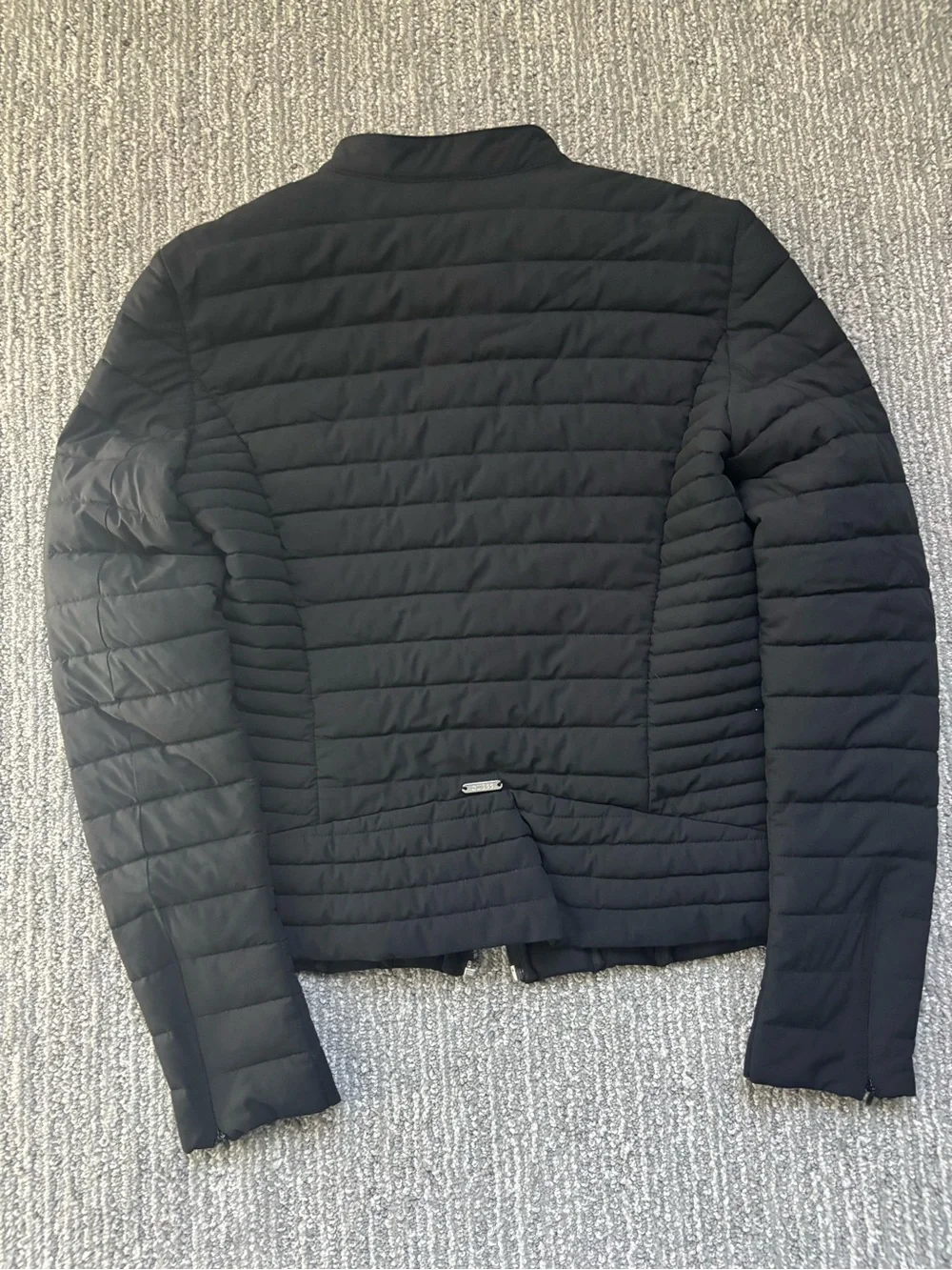 GUESS Black Quilted Puffer Jacket with Stand Collar